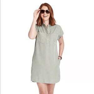 Vineyard Vines Women’s Size 0 Dolman Margo Shirt Dress Sage Olive NWT.  Pockets!